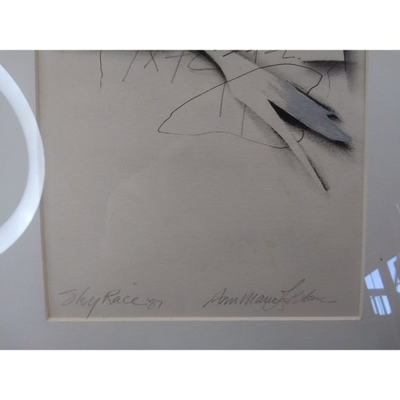 Sky Race by LA Artist Ann Marie LaBlanc Pencil & Ink Original Modern Art 1987 - Picture 4 of 5